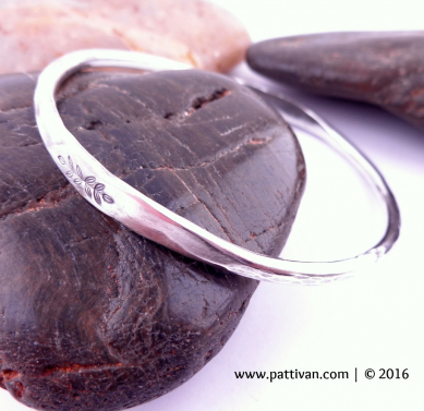 Hand Stamped Sterling Silver Bangle