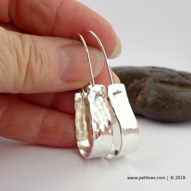 Sterling Silver Hammered Hoops