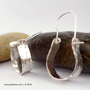 Sterling Silver Stirrup Style Hoop Earrings