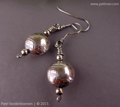 Handmade Hollow Sterling Bead Earrings