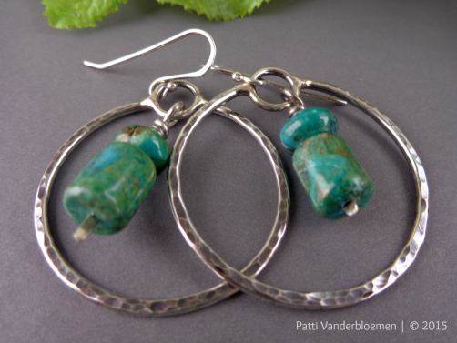 Sterling Hoops and Turquoise
