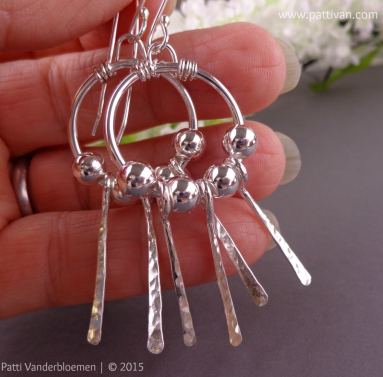 Sterling Hoops with Silver Fringe Earrings