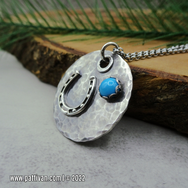Sterling Silver Turquoise Good Luck Pendant/Necklace