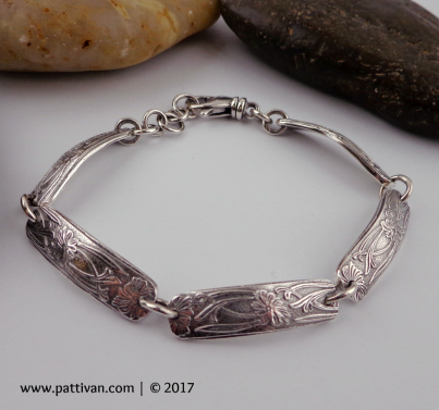 Sterling Pattern Link Adjustable Bracelet