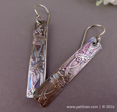 Sterling Pattern Pendulum Earrings