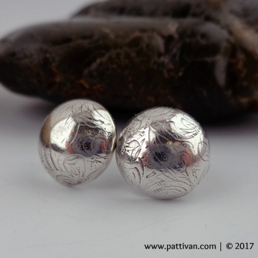 Small Sterling Post Style Button Earrings