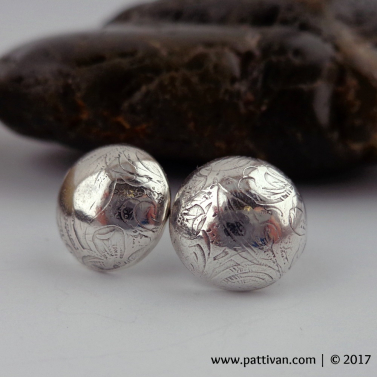 Small Sterling Post Style Button Earrings Small Sterling Post Style Button Earrings