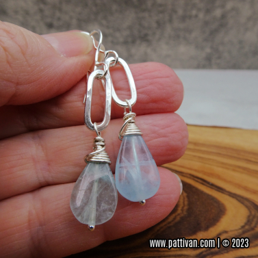 Sterling Silver Aquamarine Drop Earrings