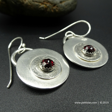 Sterling Silver and Garnet Earrings