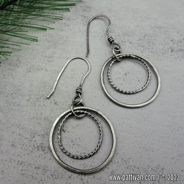 Sterling Silver Double Hoop Earrings