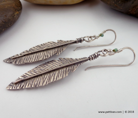 Sterling Silver Feather Earrings