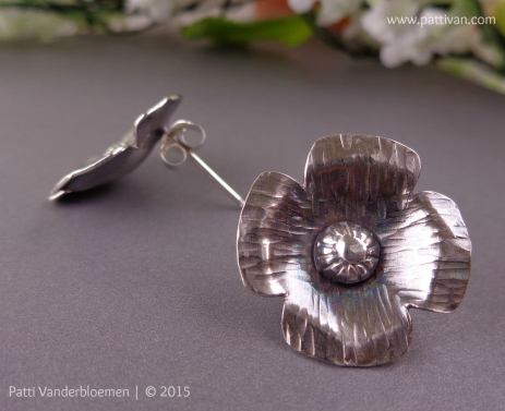 Sterling Silver Flower Post Earrings