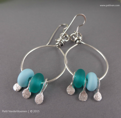 Sterling Hoops with Artisan Glass Beads