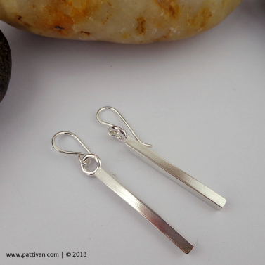 Sterling Silver Matchstick Style Dangle Earrings