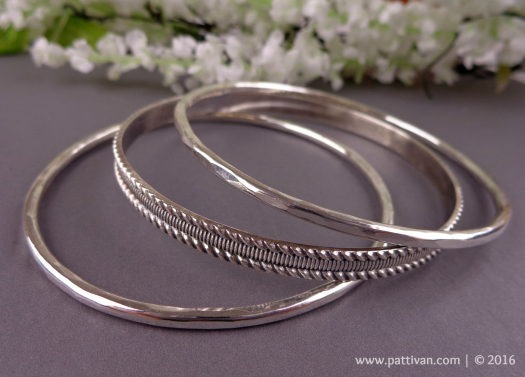 Set of 3 Sterling Stacking Bangles