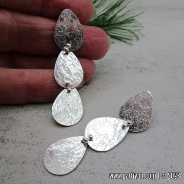 Hand Fabricated Sterling Tear Drop Earrings