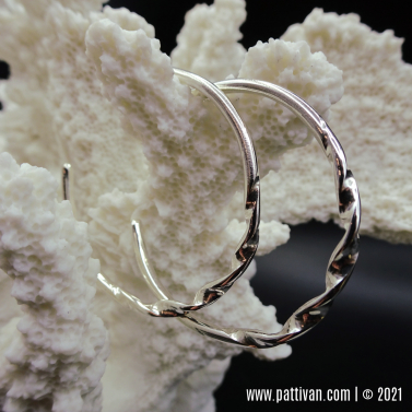 Sterling Silver Twisted Hoops