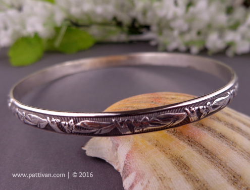Patterned Sterling Silver Bangle