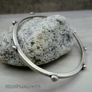 Studded Sterling Silver Bangle