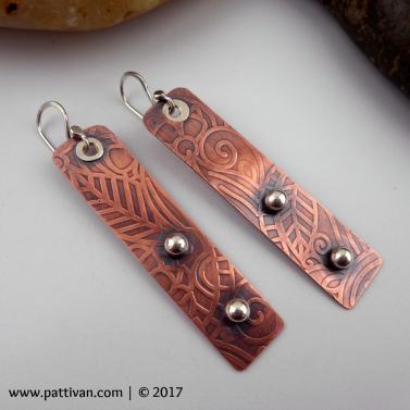 Textured Mixed Metal Matchstick Earrings