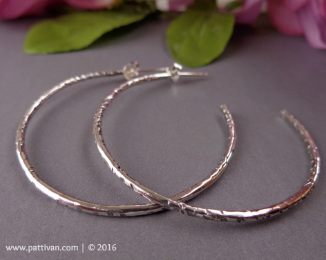 Textured Sterling Hoops