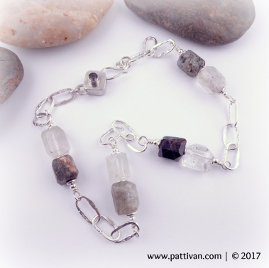 Tourmilated Quartz and Handmade Locket Clasp Necklace