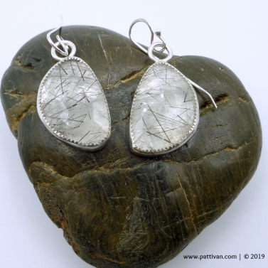 Tourmilinated Quartz Earrings