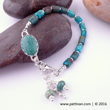 Turquoise and Sterling Silver Adjustable Bracelet