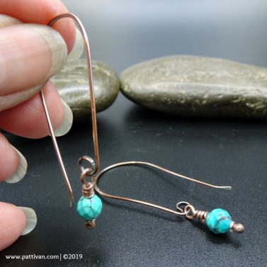 Turquoise and Copper Earrings