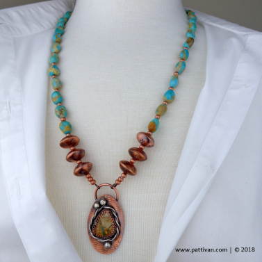 Campitos and Royston Ribbon Turquoise and Copper Necklace
