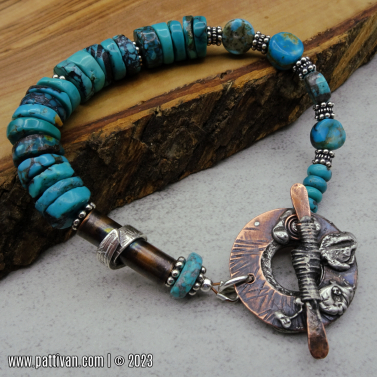 Turquoise and Mixed Metal Bracelet