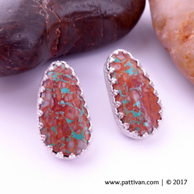 Turquoise and Sterling Post Earrings