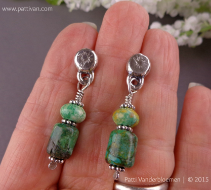 Turquoise and Sterling Silver Post Earrings Turquoise and Sterling Silver Post Earrings