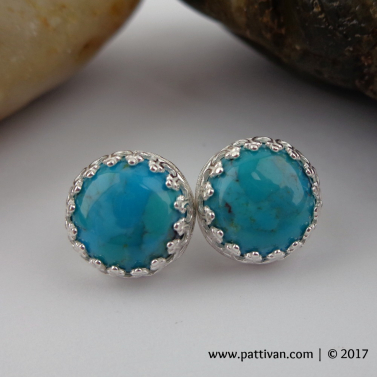 Turquoise and Sterling Silver Stud Earrings