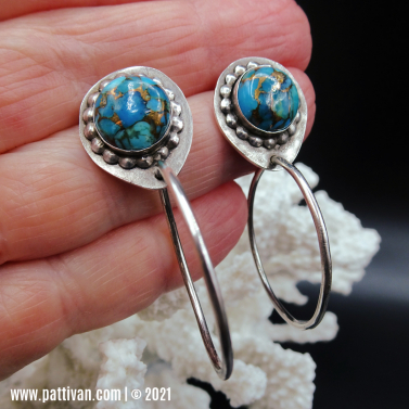 Turquoise Stud and Hoop Earrings