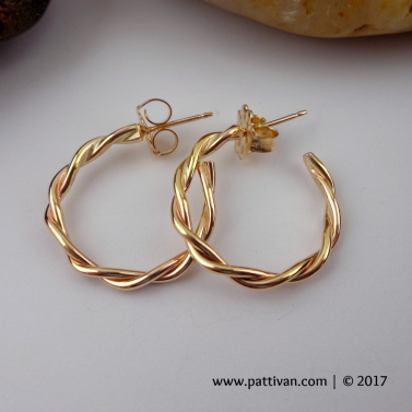 Small Twisted Gold Filled Hoops