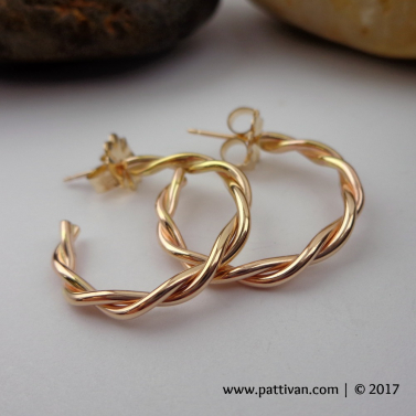 Twisted 14K GF Hoop Earrings