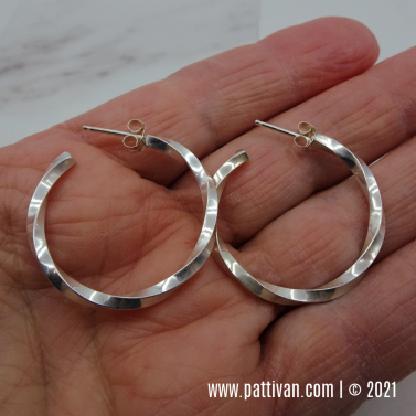 Twisted Sterling Silver Hoops