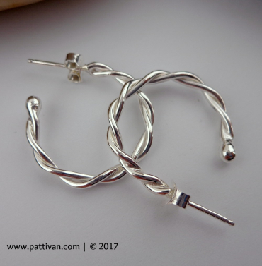 Twisted Sterling Silver Hoops