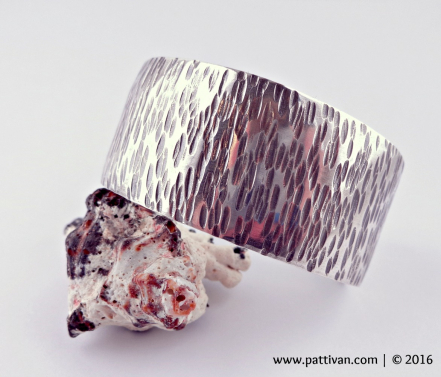 Wide Textured Heavy Sterling Silver Cuff