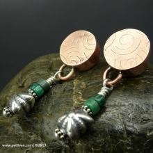 turquoise_silver_and_copper_hollow_bead_earrings_by_patti_vanderbloemen-4.jpg