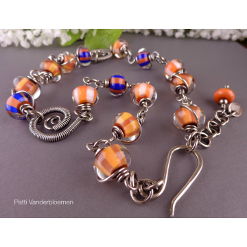 Artisan Lampwork and Sterling Silver Necklace