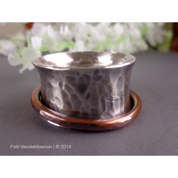 Sterling Silver and Copper Satellite Spinner Ring