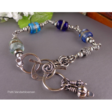 Lampwork and Sterling Silver Bracelet