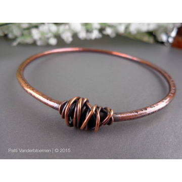 Solid Copper "Nest" Bangle