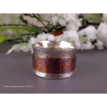 Sterling Silver and Copper Spinner Ring