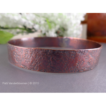 Textured Copper Wide Bangle