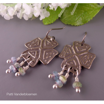 Artisan White Copper Cross and Opal Czech Glass