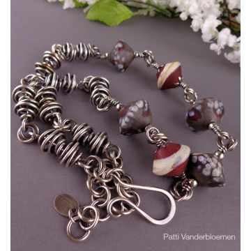 Sterling Silver and Artisan Beads Necklace