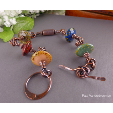 Copper Bracelet with Artisan Lampwork